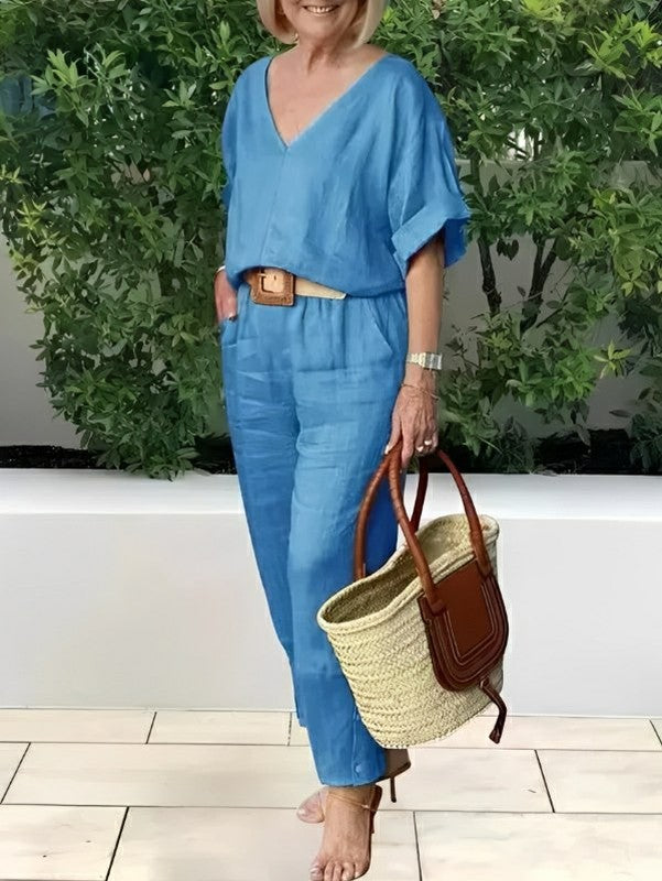 Conjunto Feminino Casual de Algodão e Linho Vicenza — Miralleve