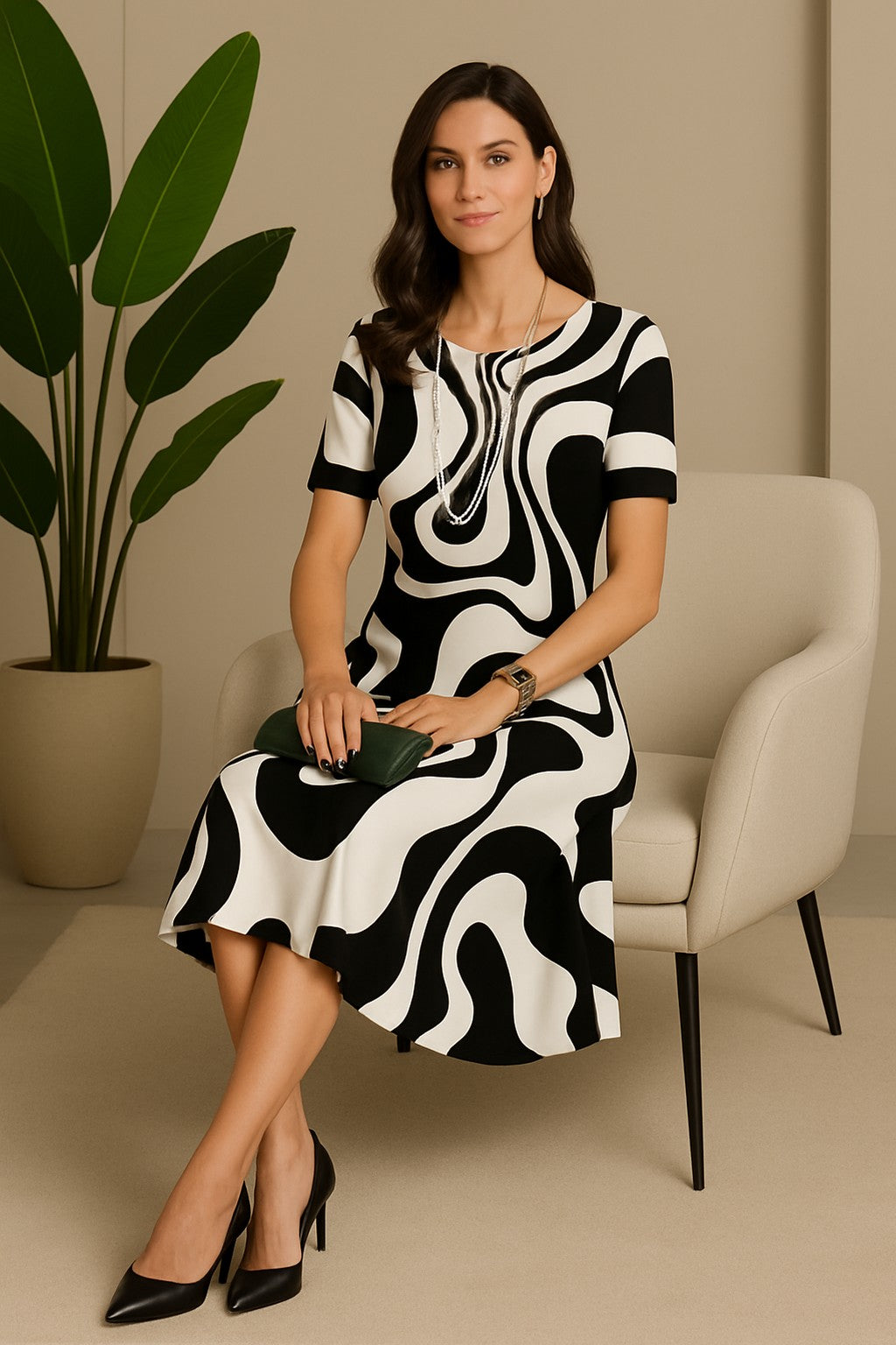 Vestido Amarílis Preto e Branco — Miralleve