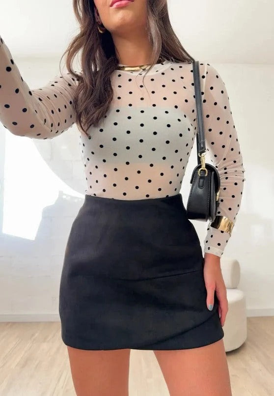 Blusa Tule poá Idra