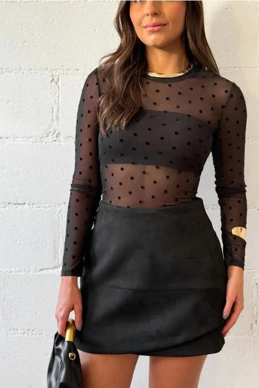 Blusa Tule poá Idra