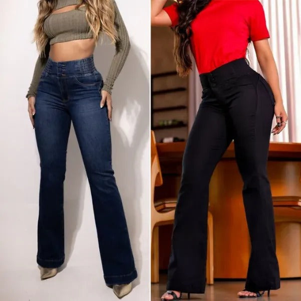 Calça Jeans Flare Modeladora Cintura Alta [Pague 1 Leve 3]