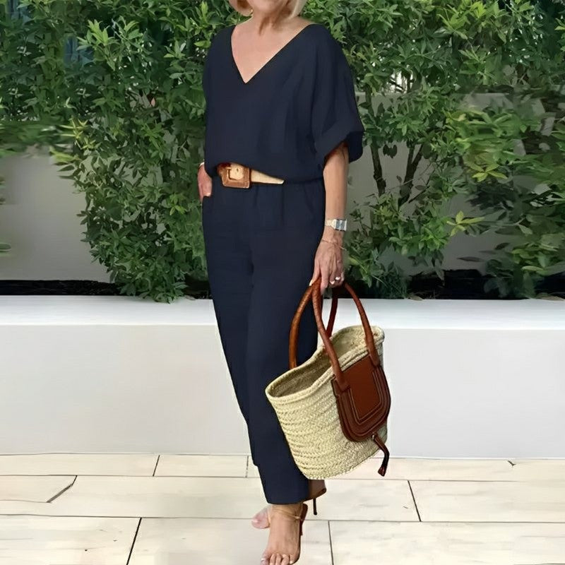 Conjunto Feminino Casual de Algodão e Linho Vicenza — Miralleve