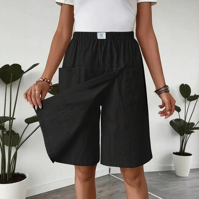 Shorts Saia Celenne em Linho de Algodão com Conforto Premium