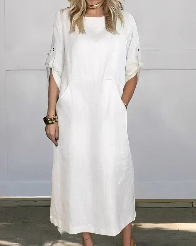 Vestido Casual Susan | Linho Puro - (Soltinho) — Miralleve