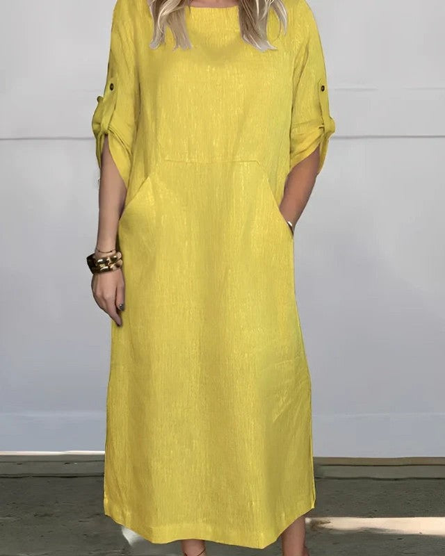 Vestido Casual Susan | Linho Puro - (Soltinho) — Miralleve